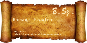 Baranyi Szabina névjegykártya