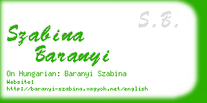 szabina baranyi business card